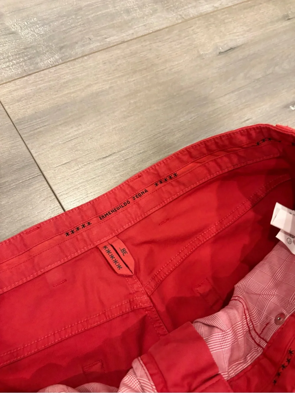 Ermenegildo Zegna Roccia Jeans Mens 38x29 Red Straight Stretch Pants